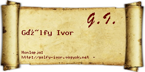 Gálfy Ivor névjegykártya